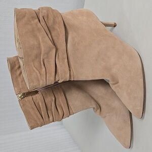 L'Agence Size 8 Beige Suede Leather Heeled Ankle Boots